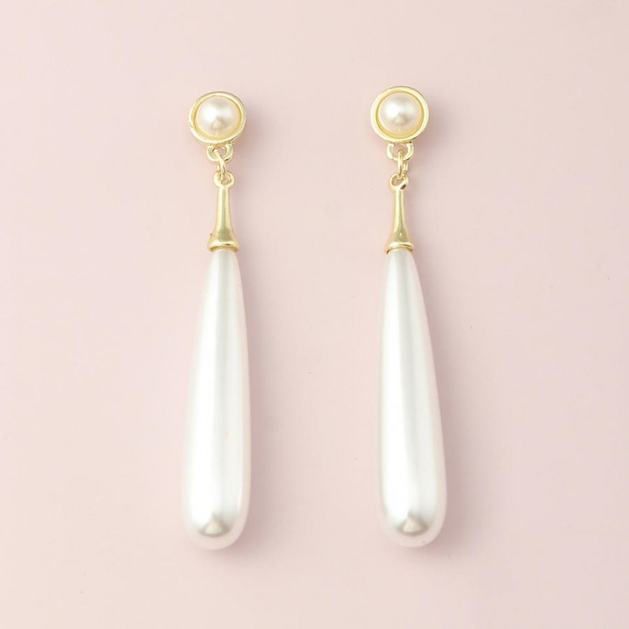 Elegant Large Pearl Drop Earrings