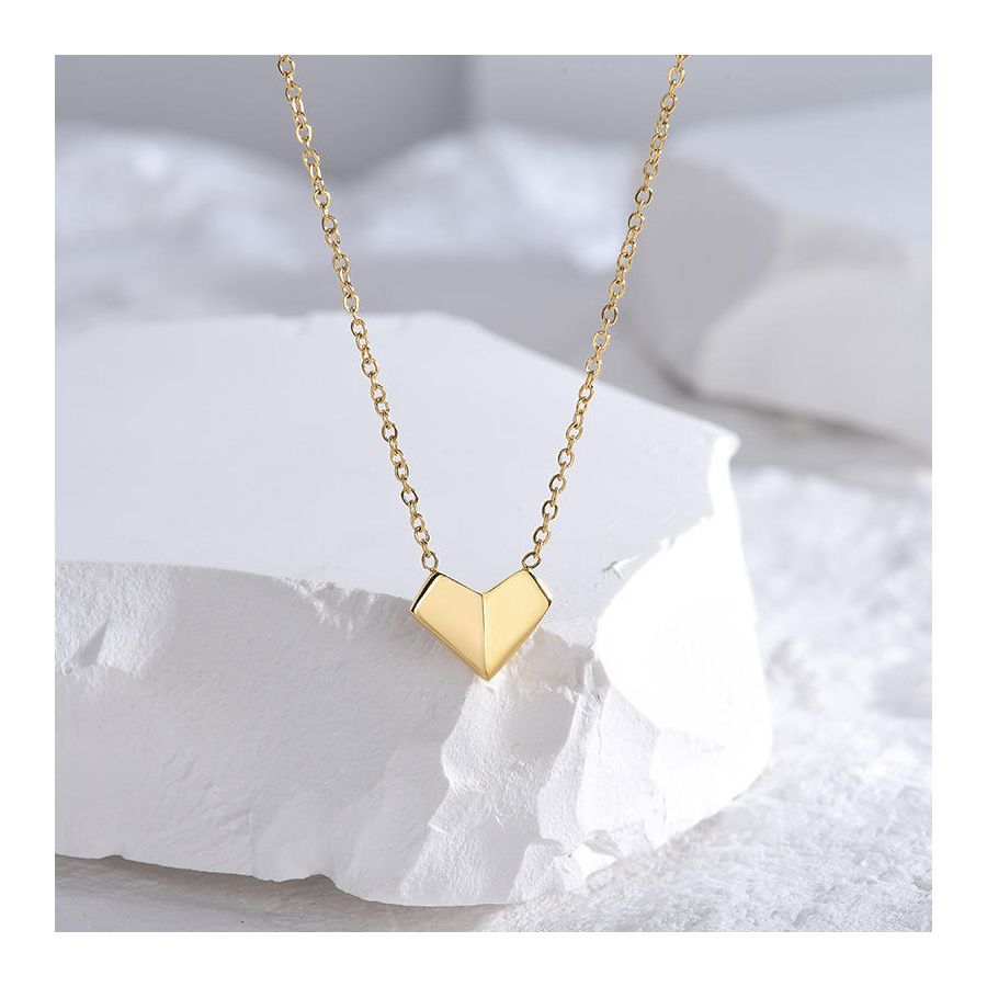 Gouden Ketting Met Geometrische Harthanger