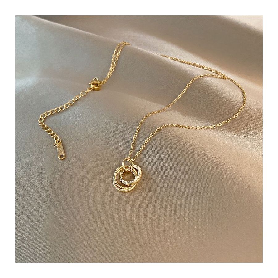 Gouden kristallen hoepel hanger ketting