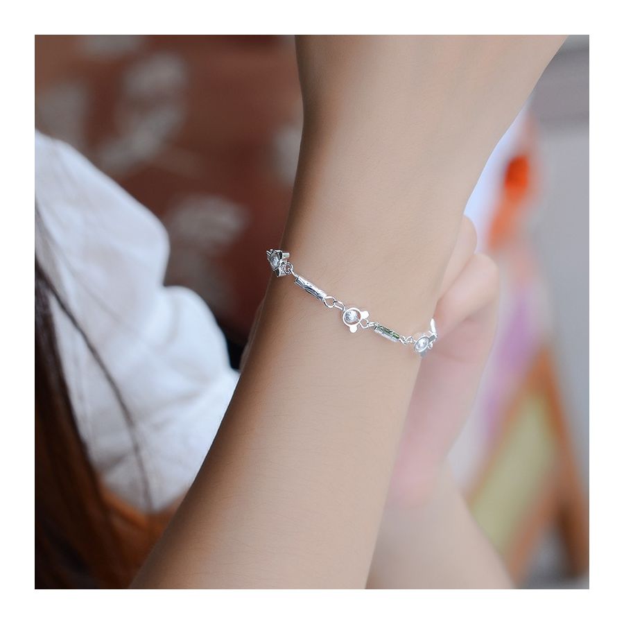 Cute Silver Bracelet With Micky Jingles