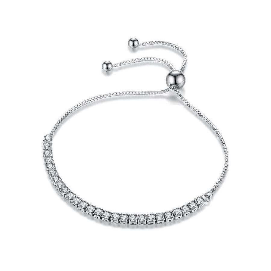 Silver Bracelets With Shiny Zircons