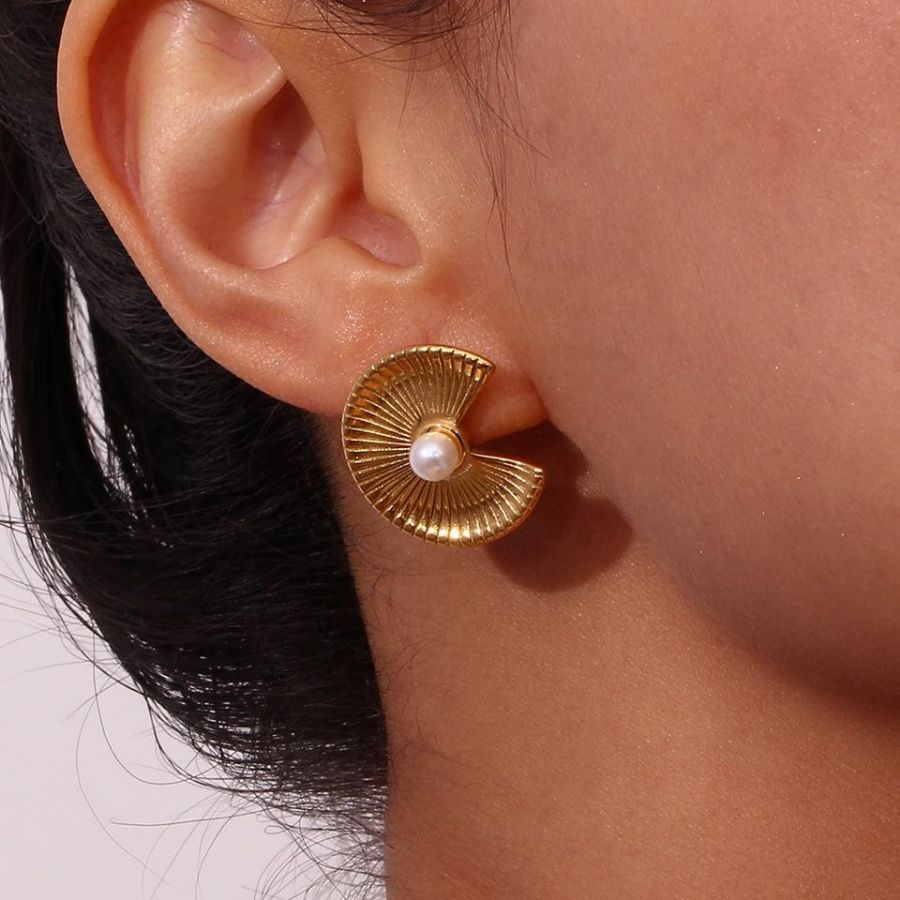 Golden Handmade Styled Sunflare Earrings