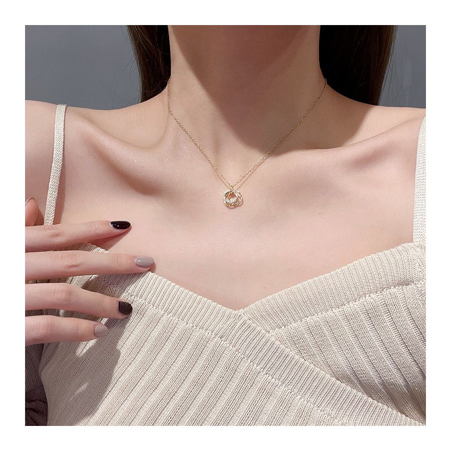 Gouden kristallen hoepel hanger ketting