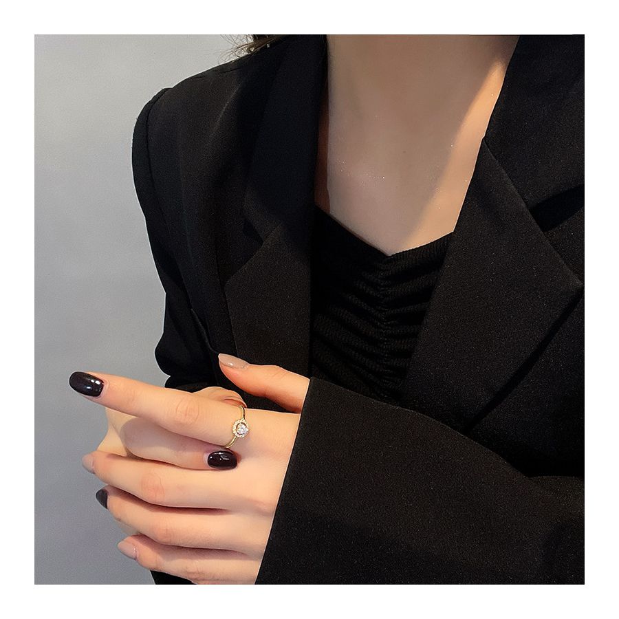 Golden Heart Zircon Adjustable Ring