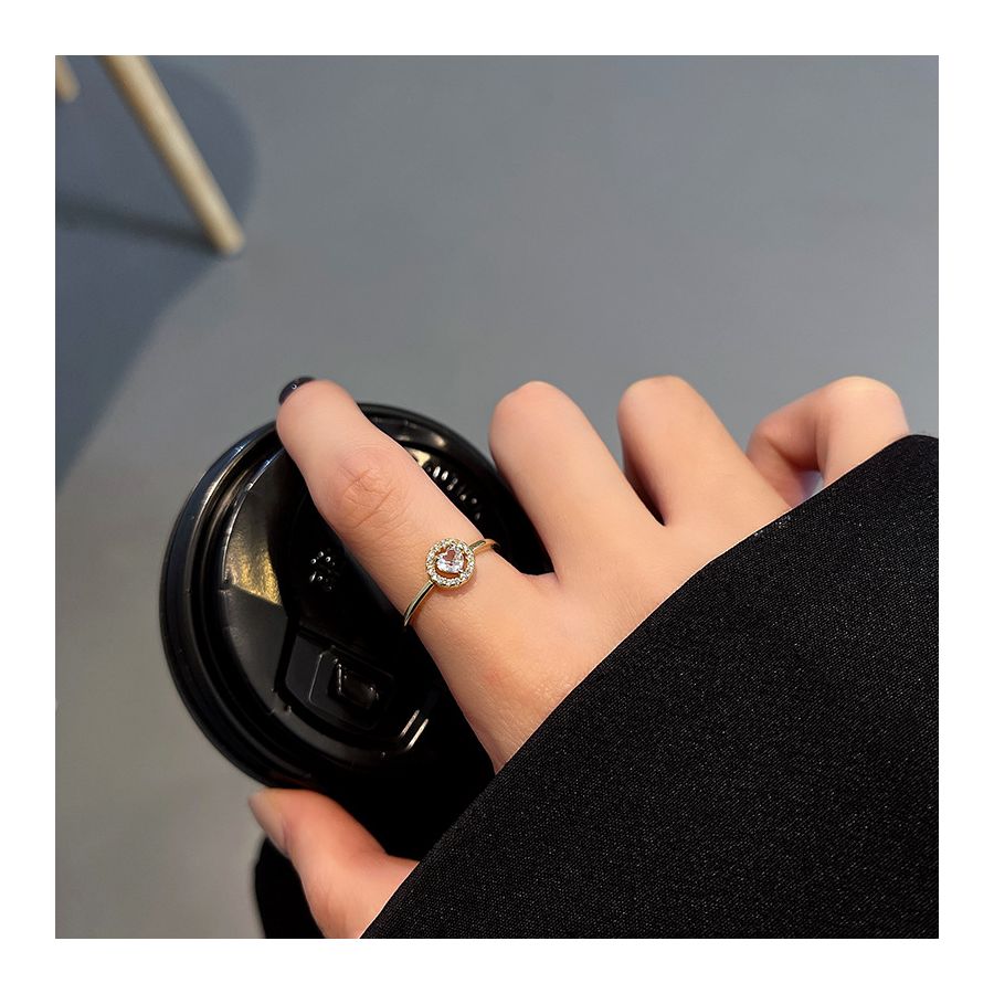 Golden Heart Zircon Adjustable Ring
