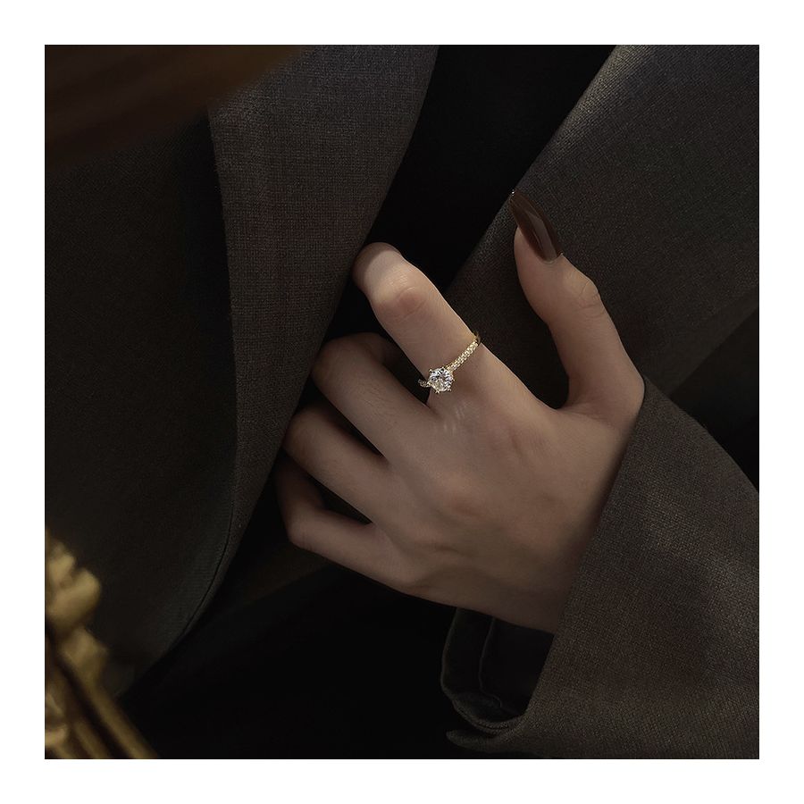 Glanzende Zircon Crown gouden verstelbare ring