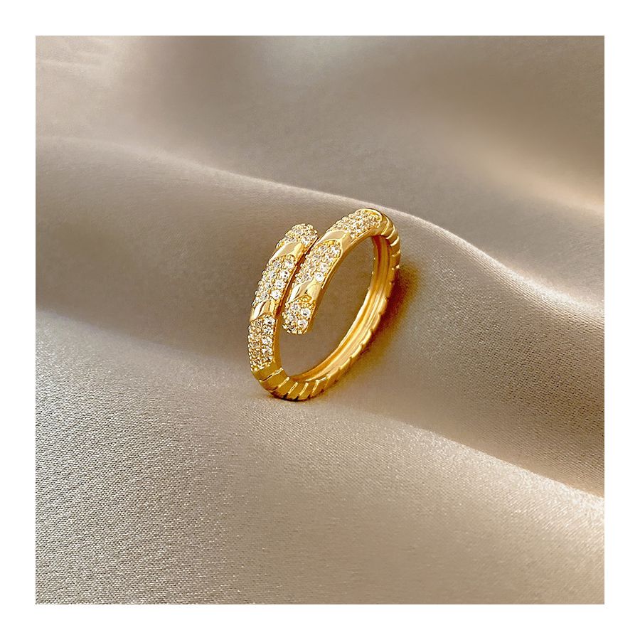 Getextureerde dubbele riem verstelbare ring