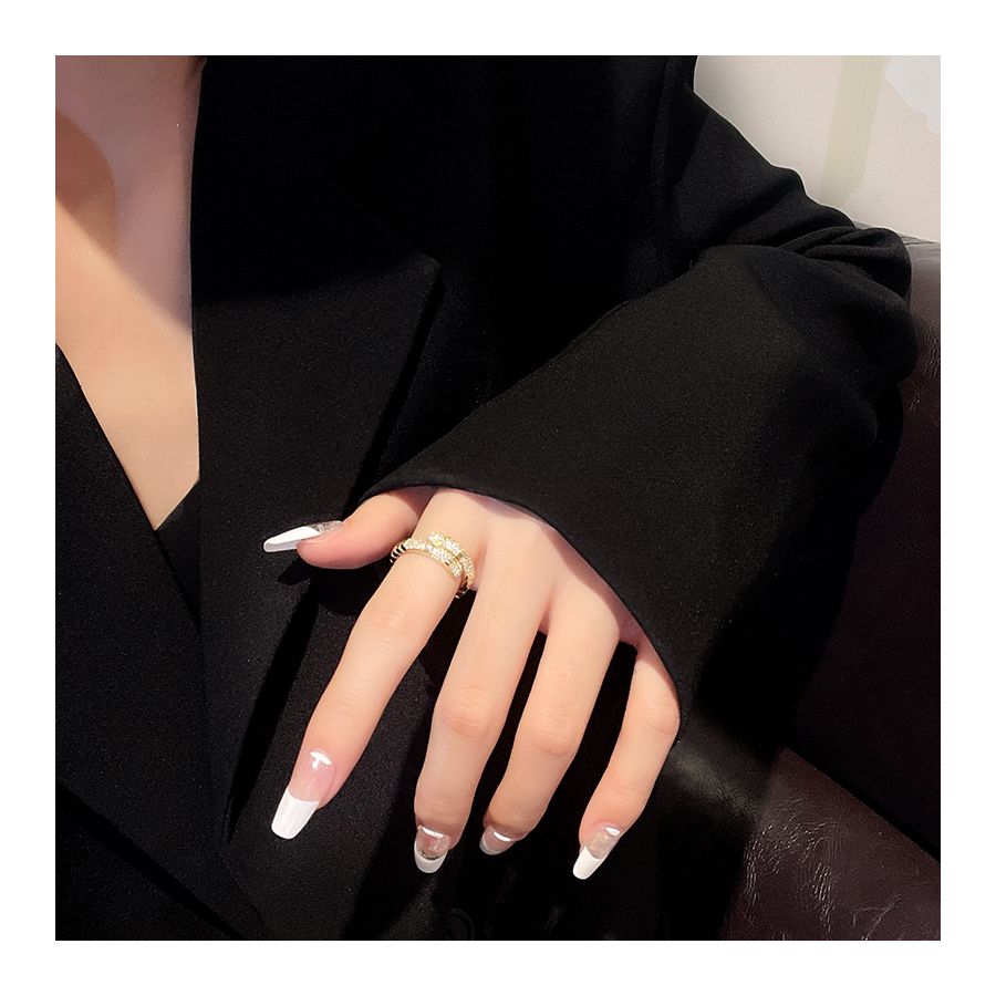 Getextureerde dubbele riem verstelbare ring