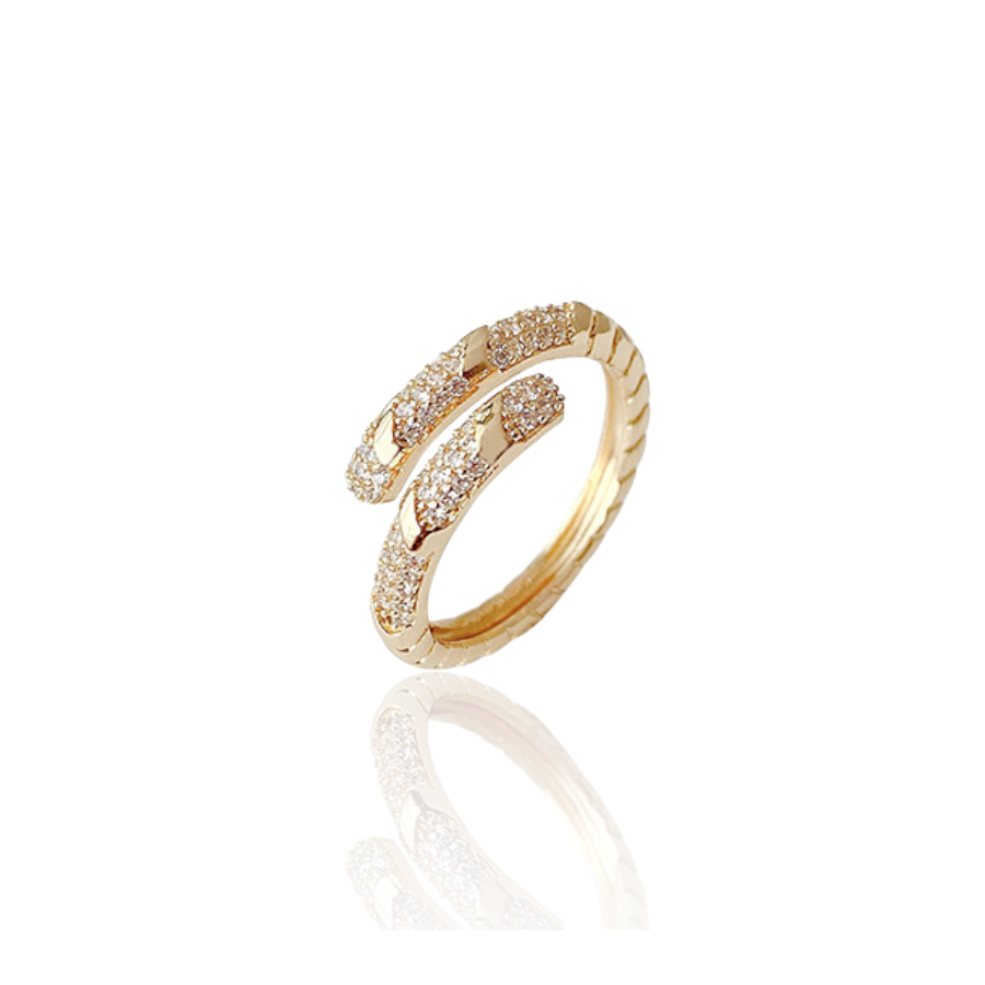 Getextureerde dubbele riem verstelbare ring