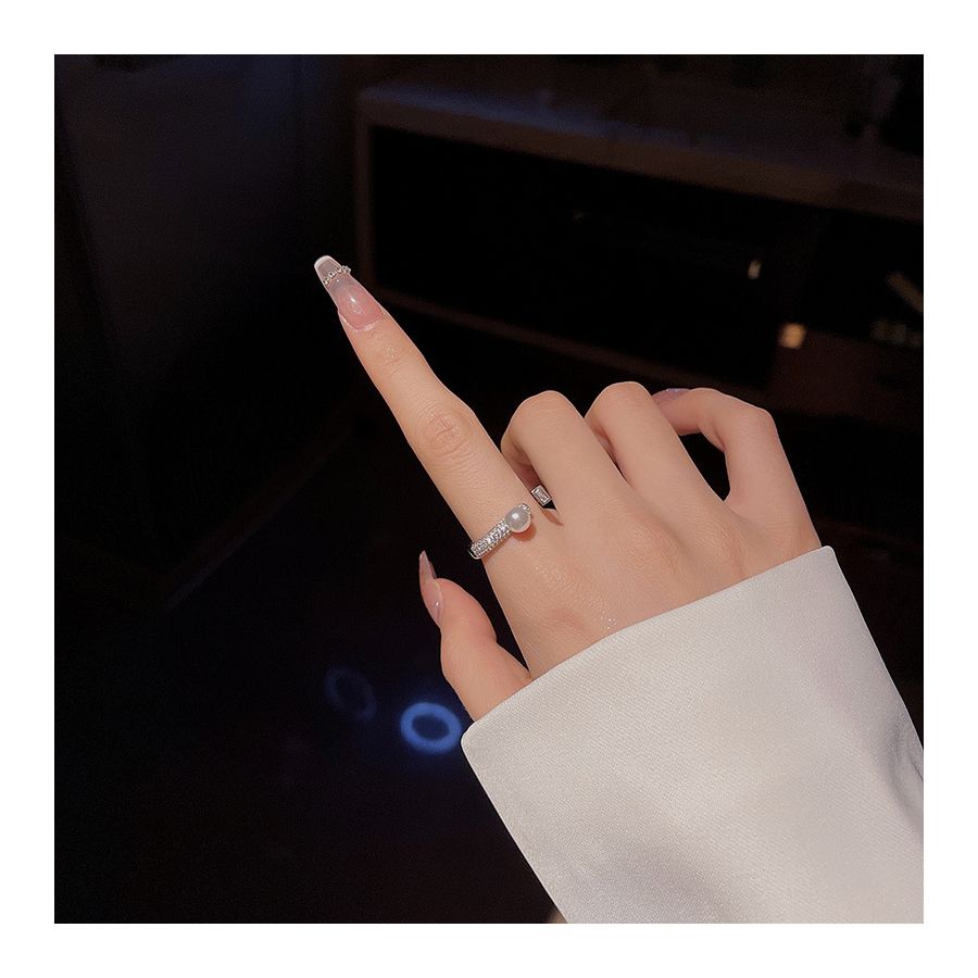 Parelkroon met patroon verstelbare ring