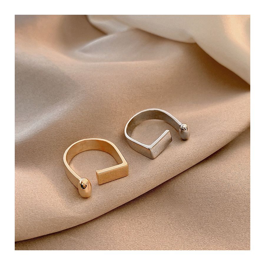 Creatieve D vormige zilveren verstelbare ring