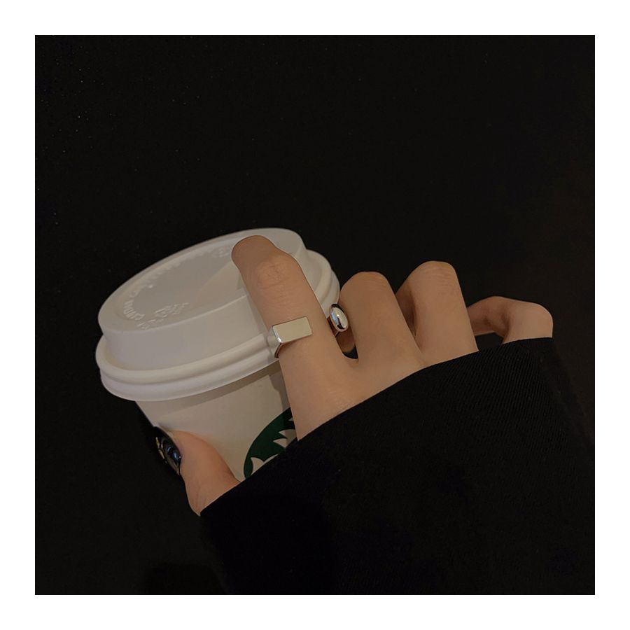 Creatieve D vormige zilveren verstelbare ring