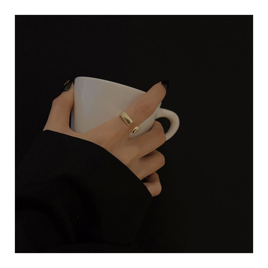 Creatieve D vormige zilveren verstelbare ring