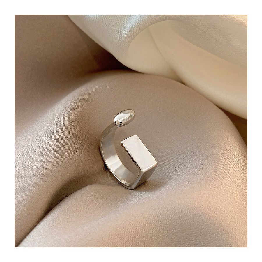 Creatieve D vormige zilveren verstelbare ring