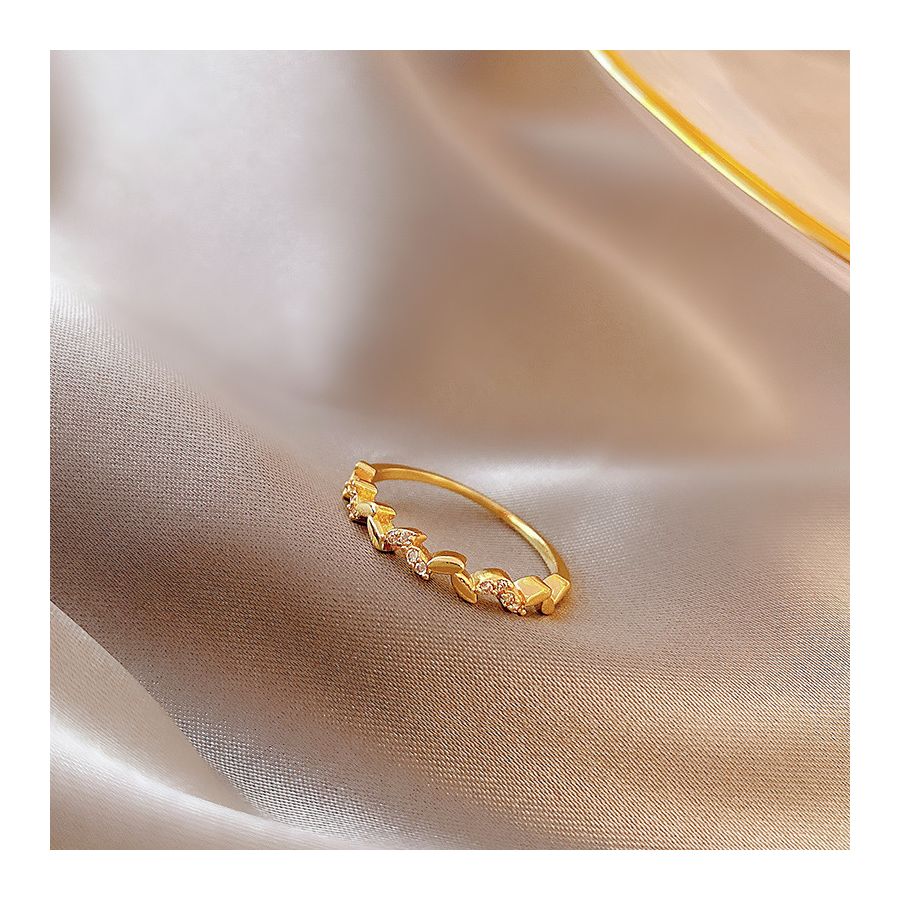 Wave Pattern Minimalist Golden Adjustable Ring