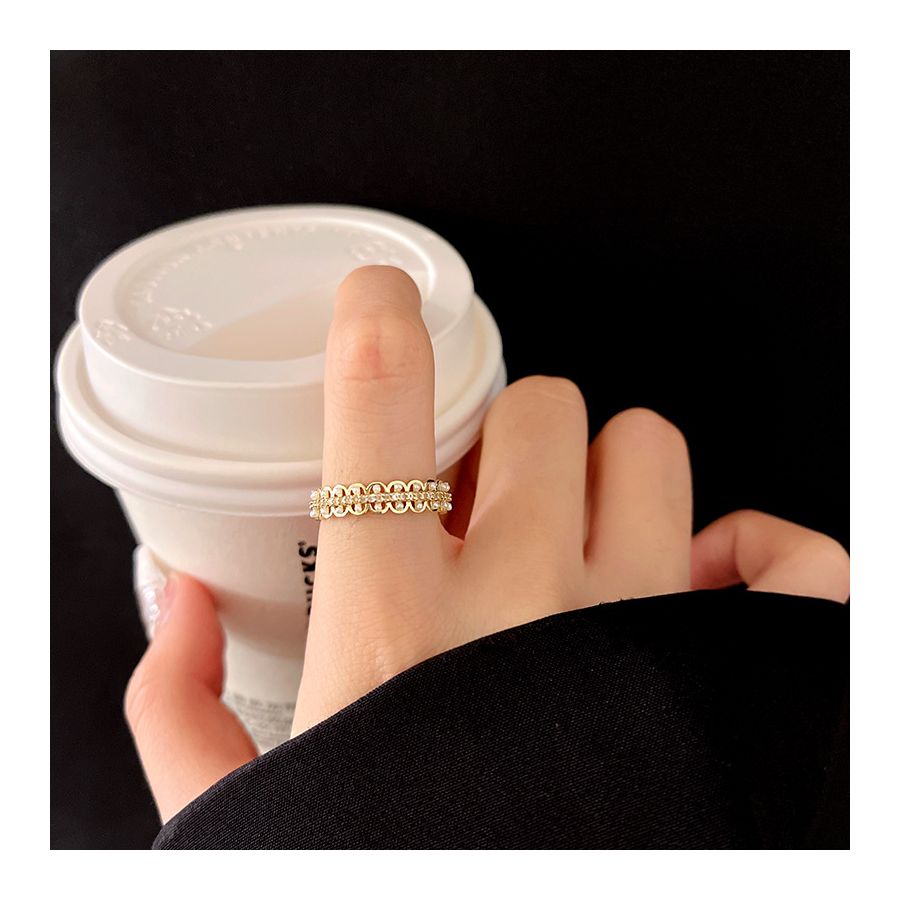 Creatieve patroon gouden verstelbare ring