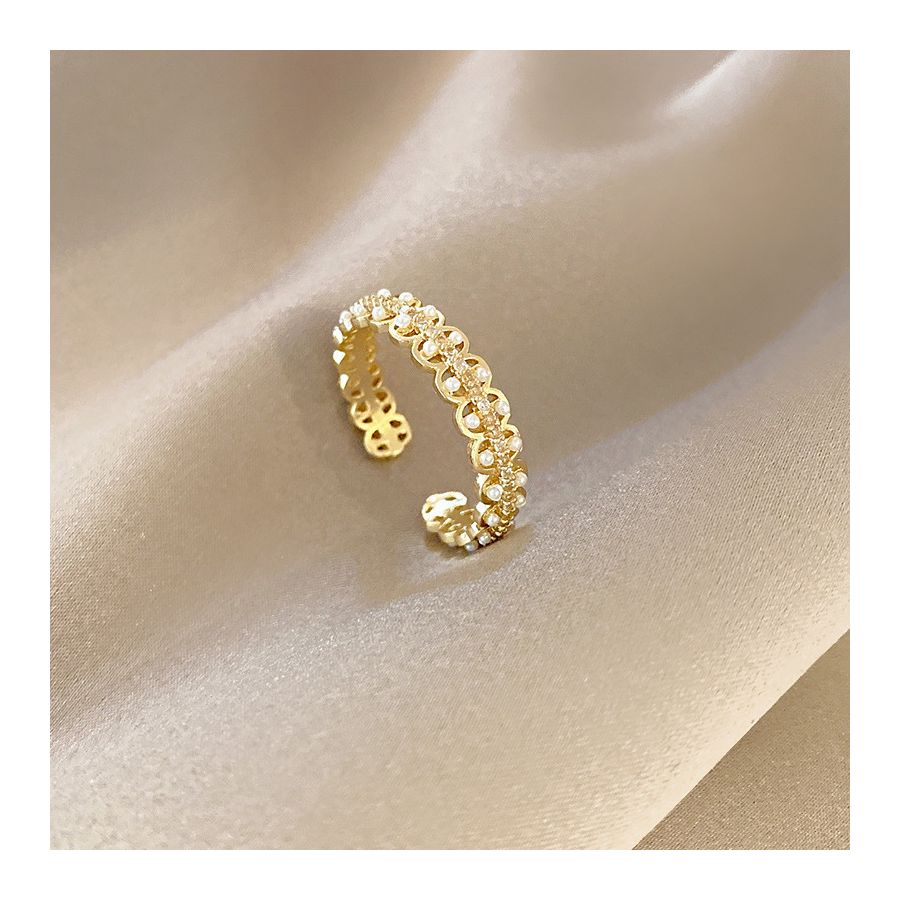 Creatieve patroon gouden verstelbare ring
