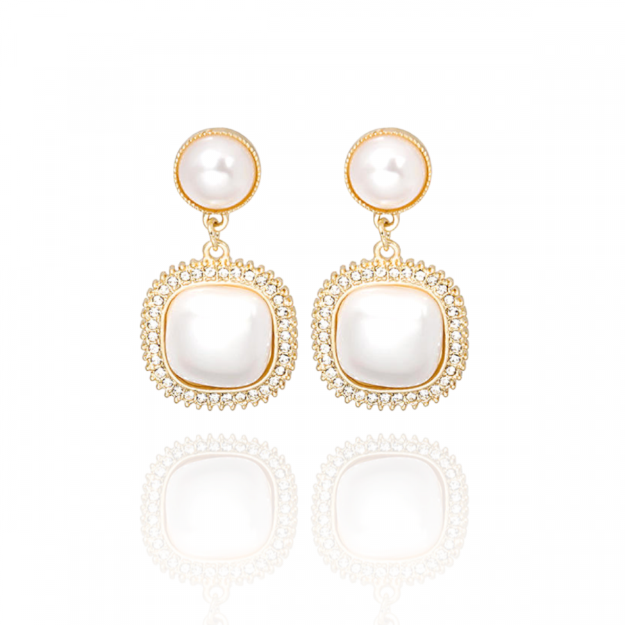 Parel witte kwast oorbellen