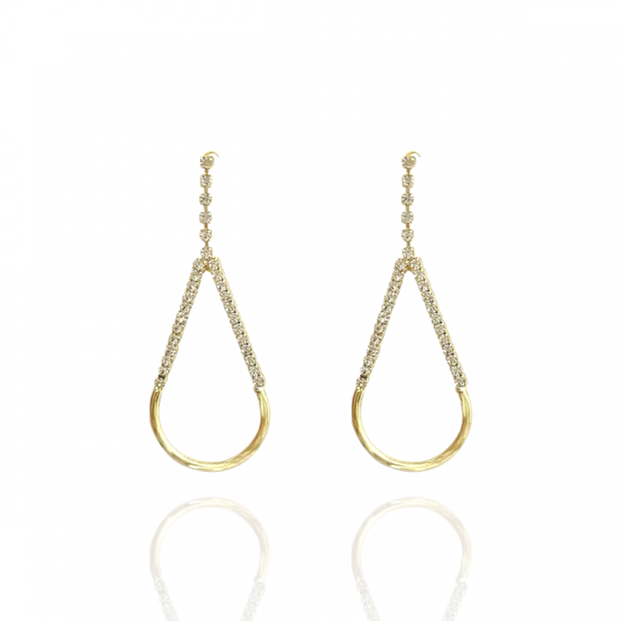 Drop Tassel Earrings With Shiny Zircons