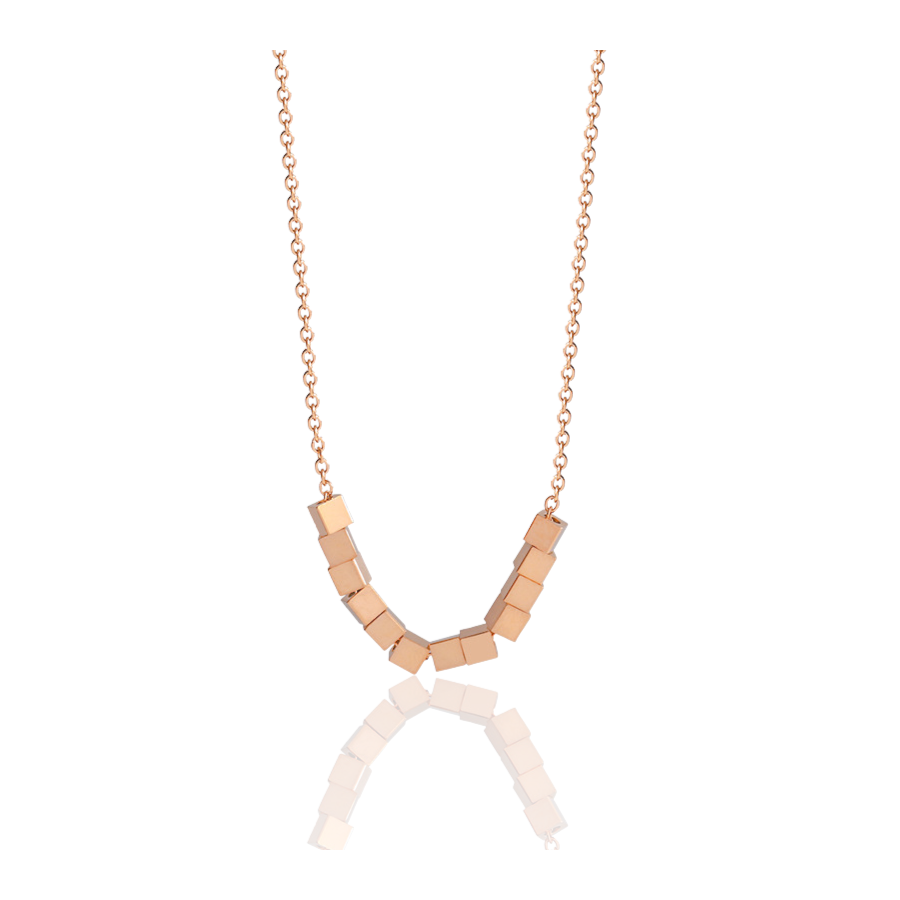 Golden Necklace with Stylish cubes pendants