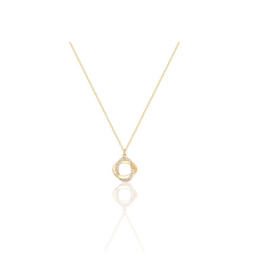 Necklace with stylish double twisted rings