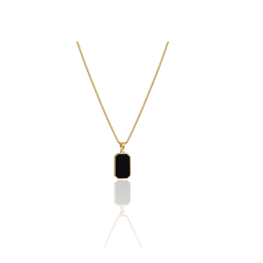 Golden Necklace with classic black pendant