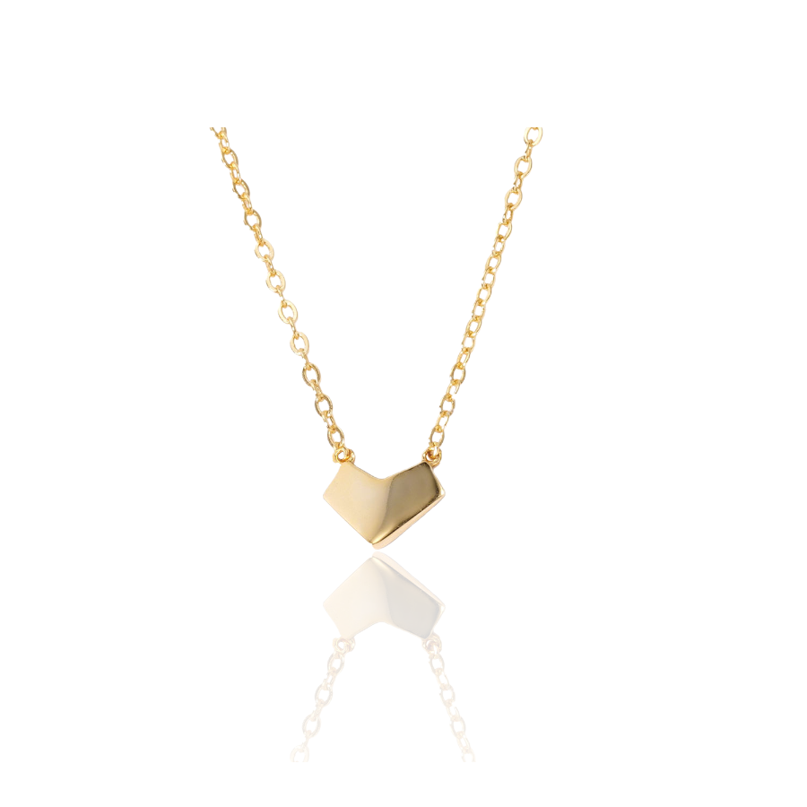 Gouden Ketting Met Geometrische Harthanger