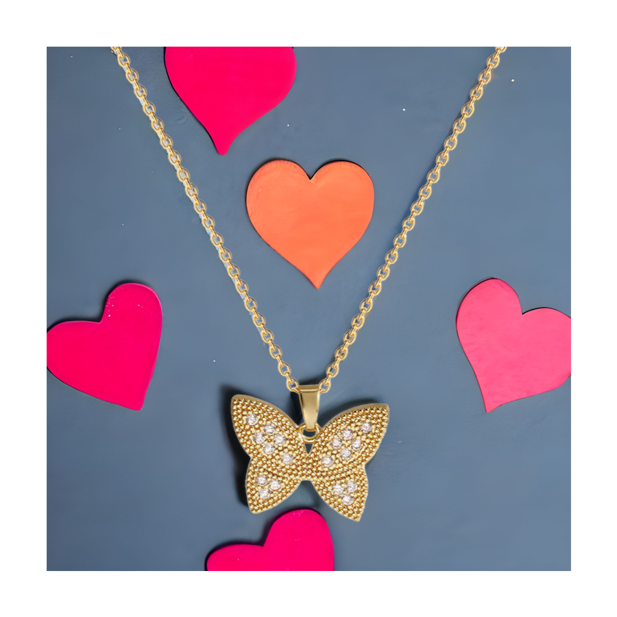 Gouden Halsketting MET Vlinderhanger