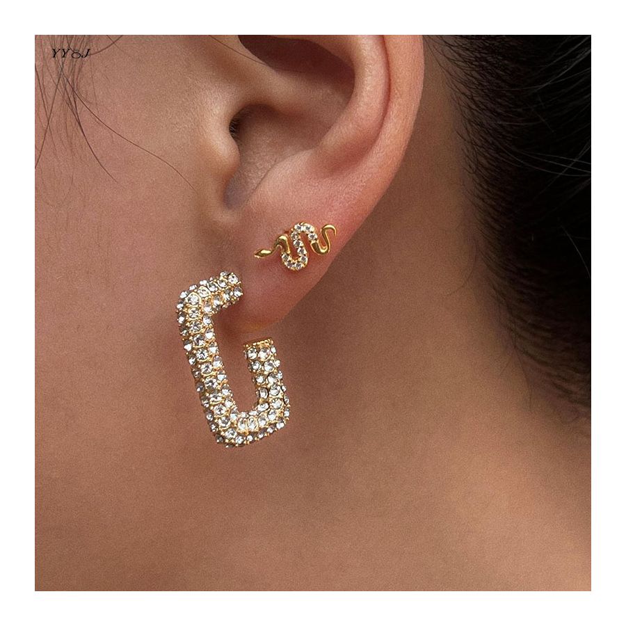 Golden Cubic Zircon Earrings