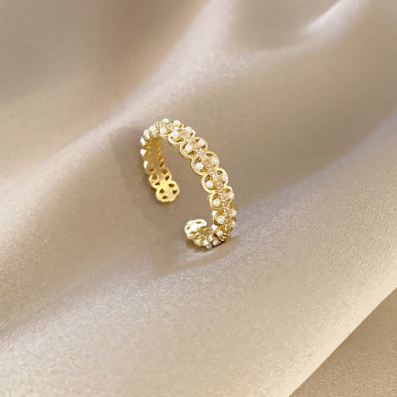 Creatieve patroon gouden verstelbare ring
