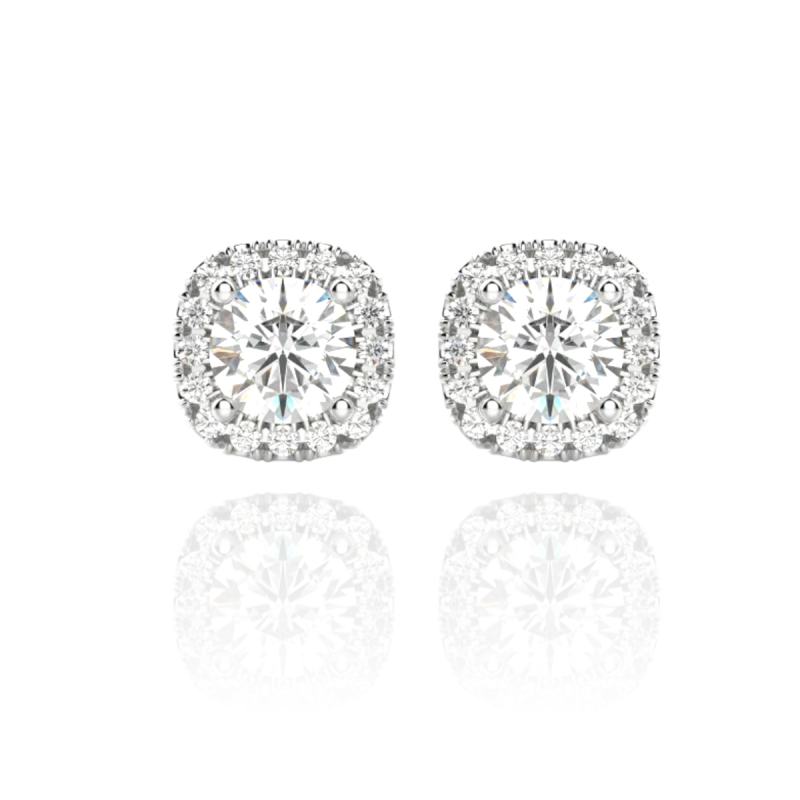 Silver Shiny Zircon Earrings