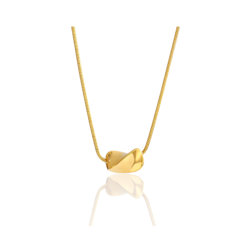 Gouden Collier Met Trendy Gedraaide hanger