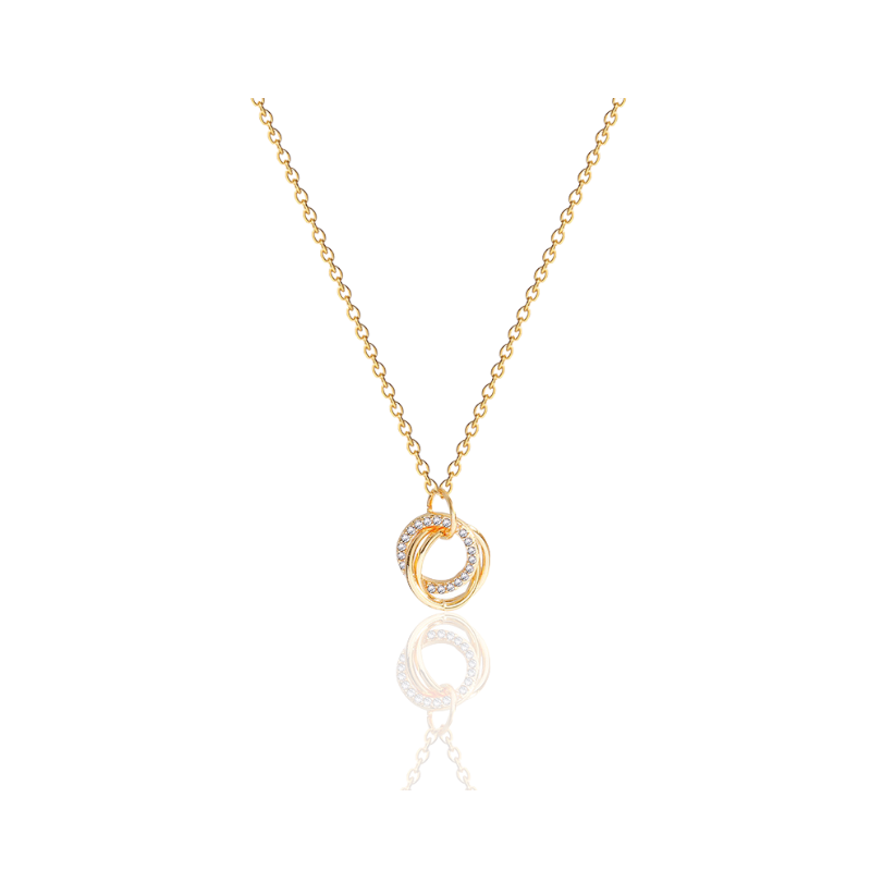 Gouden kristallen hoepel hanger ketting