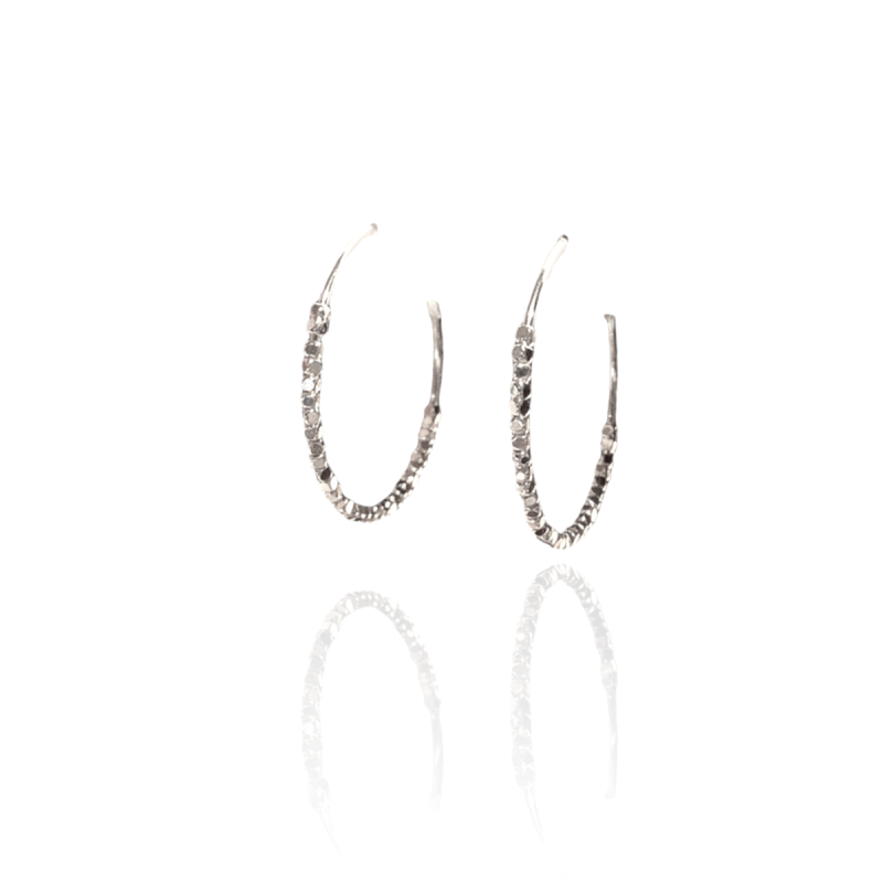 Classic Hoop Earrings With Cubes Beads