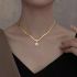 Golden Necklace With Elegant Pearl Tassel Pendant