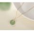 Gouden Ketting Met Groene Ronde Stenen Hanger