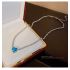 Royal Necklace With Blue Zircon Pendant