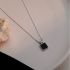 Necklace With Square Black Pendant