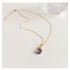 Golden Necklace With Opal Charm Pendant