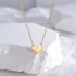 Golden Necklace With Geometrical Heart Pendant
