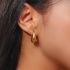 Golden Boat Shape Hoop Earrings