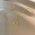 Golden Crystal Hoop Pendant Necklace