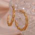 Golden Circle Bamboo Shape Hoop Earrings