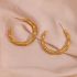 Golden Circle Bamboo Shape Hoop Earrings