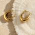 Golden Boat Shape Hoop Earrings