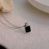 Necklace With Square Black Pendant