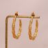 Golden Circle Bamboo Shape Hoop Earrings