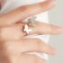 Double Butterfly Golden Adjustable Ring