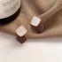 Brown Double Square Drop Earrings 