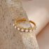 Gouden vintage stijl ronde zircons verstelbare ring